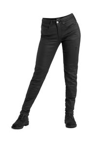 Black protective women's motorcycle trousers