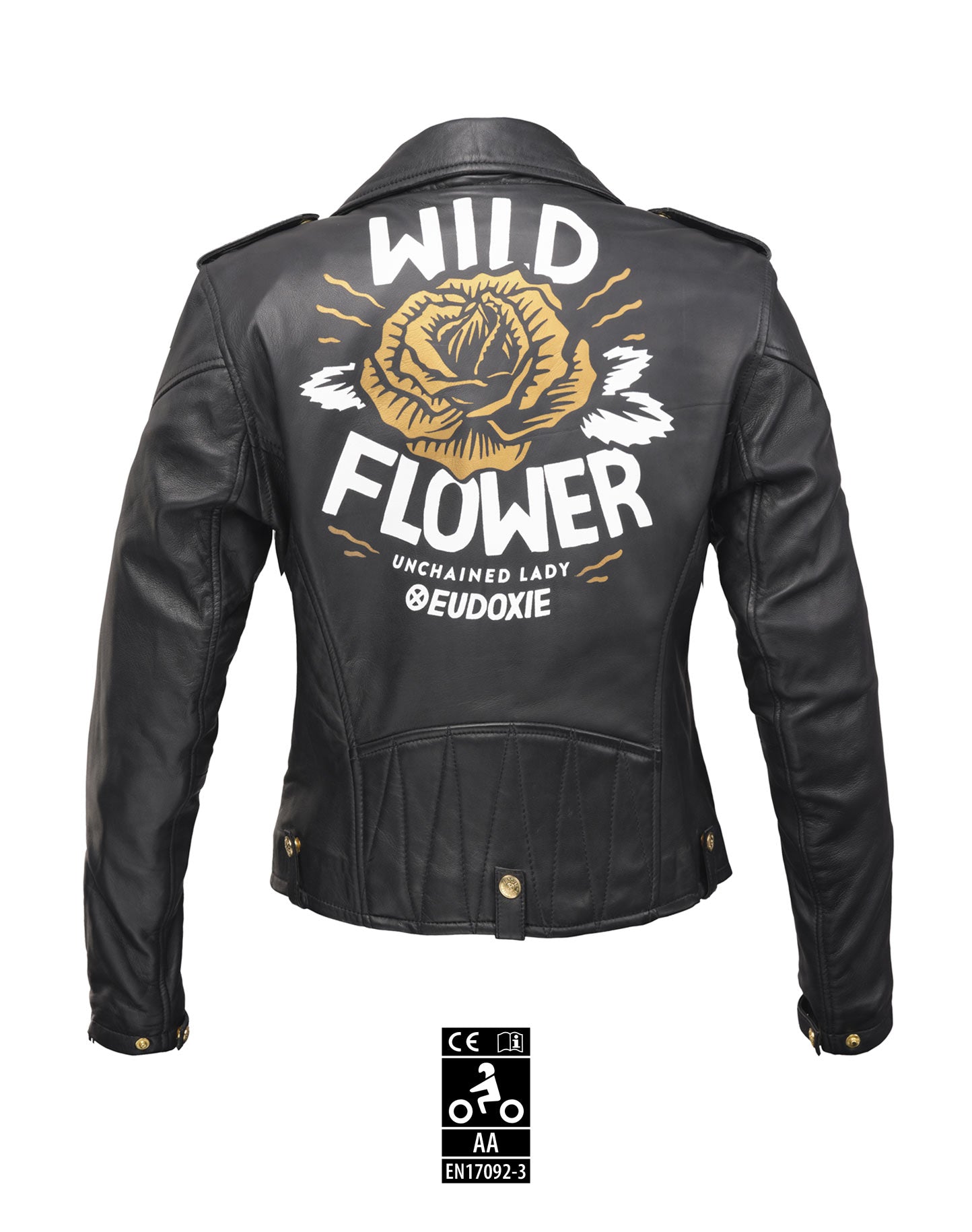 Women's motorcycle leather jacket SUZY - Wild Flower