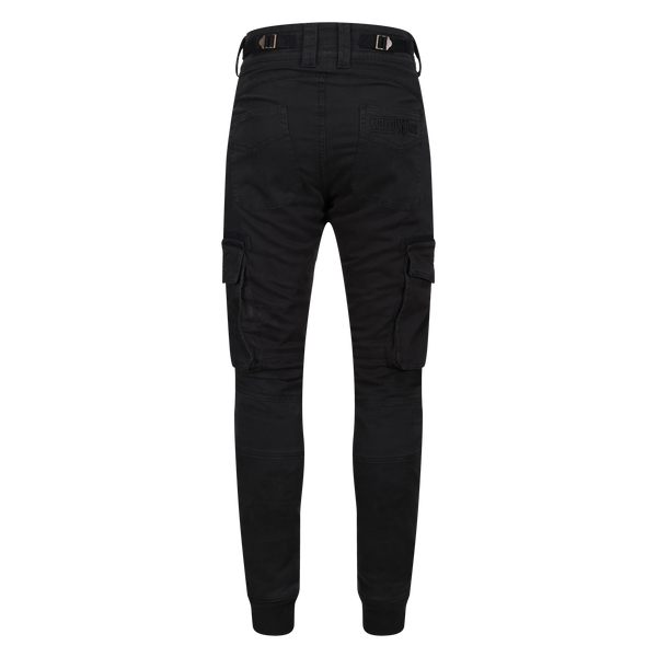 Women's black motorcycle cargo pants Lara from MotoGirl from the back