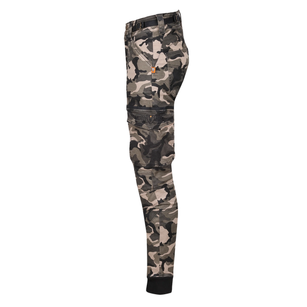 women camouflage motorcycle cargo pants from Moto Girl  from the side