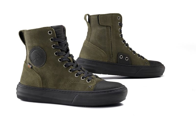 Army green Falco motorcycle sneakers for women