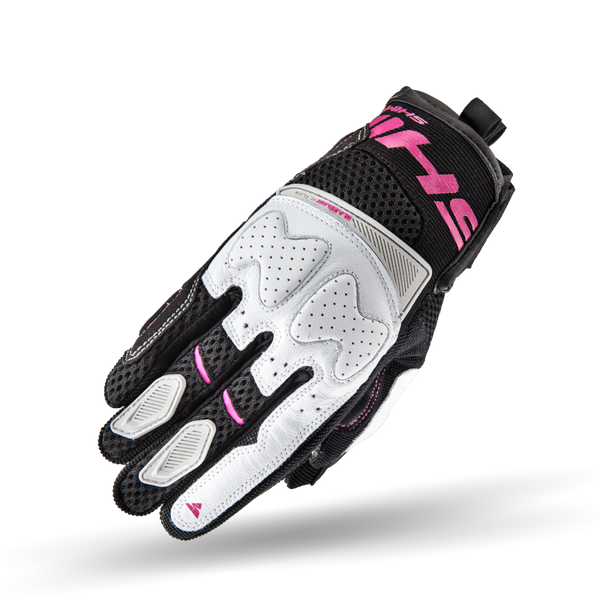 The top of White pink women's motorcycle gloves from Shima Blaze lady