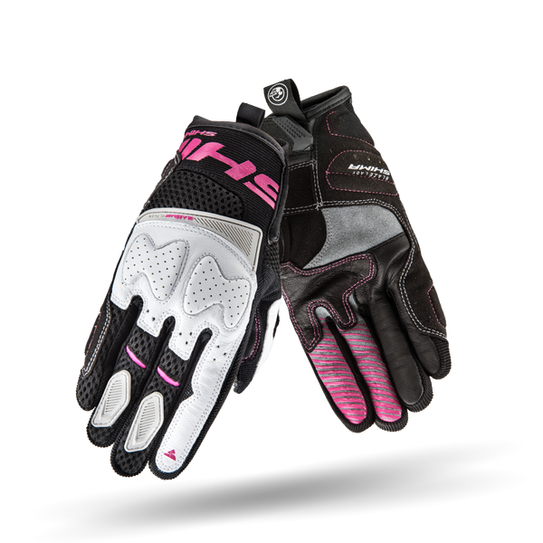 White pink women's motorcycle gloves from Shima Blaze lady