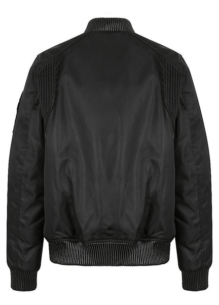 The back of black women's motorcycle bomber jacket Glory from Black Arrow Label