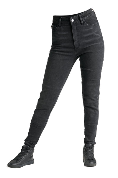  black high waist women's motorcycle jeans