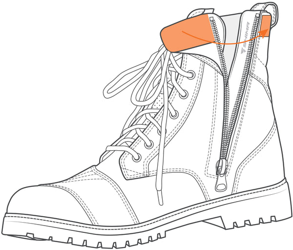 Infographics of a women motorcycle boot Thomson from Shima