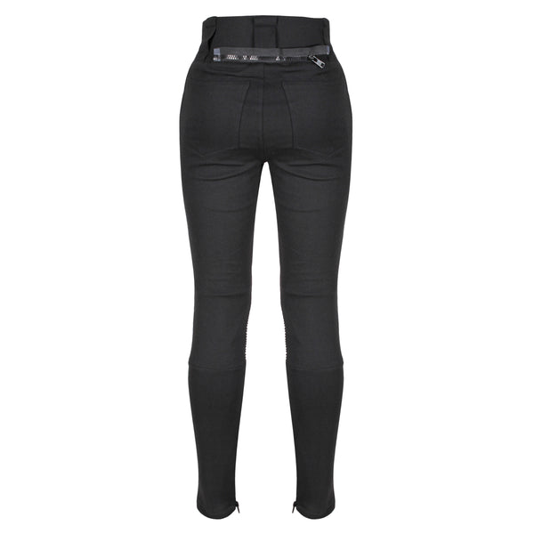 Motorcycle leggings for woman with a zip from the back