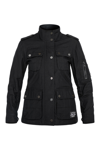 BLACK army style women's motorcycle jacket from John Doe