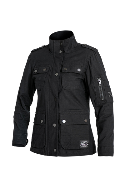 BLACK army style women's motorcycle jacket from John Doe