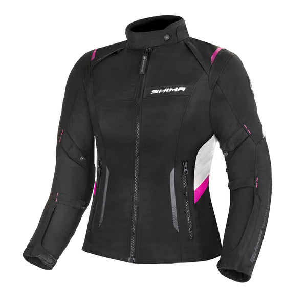Women's black and pink textile motorcycle jacket from  Shima