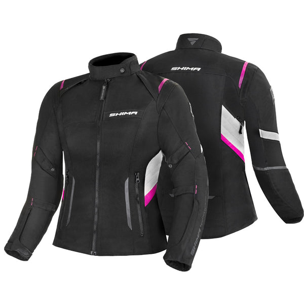 Women's black and pink textile motorcycle jacket from  Shima